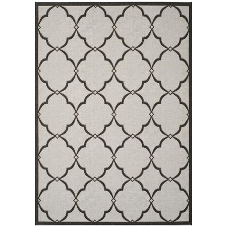 Safavieh 4 x 4 ft. Beach House Collection Contemporary Round Rug - Light Grey & Charcoal BHS125A-4R